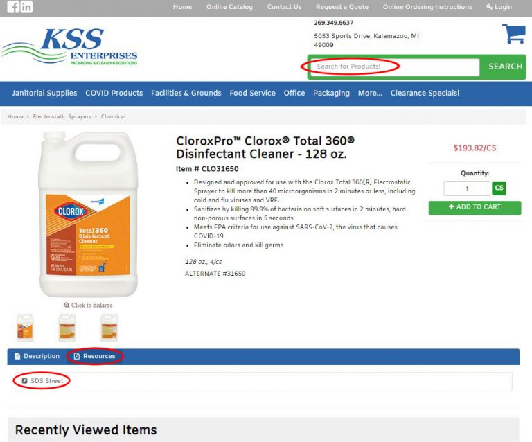 SDS Sheets KSS Enterprises